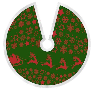Santas Sleigh On Green Vinyl Table Cover - Americo Vinyl & Fabric