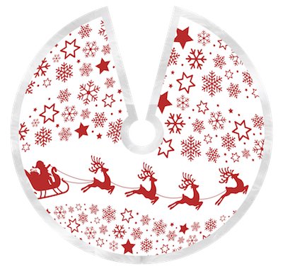 Santas Sleigh On White Vinyl Table Cover - Americo Vinyl & Fabric