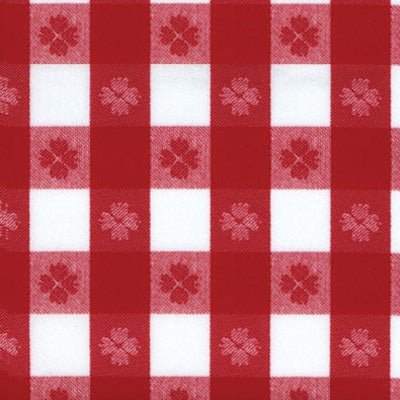 1226 - Red & White Tavern Check 46" X 112" Vinyl Table Cover - Americo Vinyl & Fabric