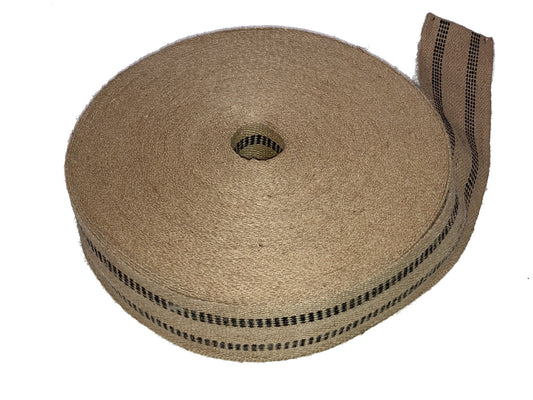 Jute Webbing BFM: Black Stripe