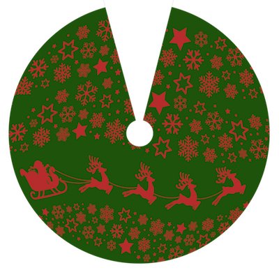 Santas Sleigh On Green Vinyl Table Cover - Americo Vinyl & Fabric