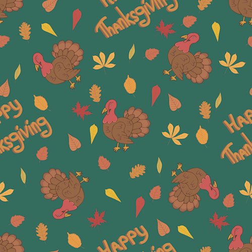 Turkey On Green Vinyl Table Cover - Americo Vinyl & Fabric