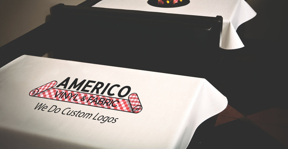 Custom Logo Vinyl Table Cover - Americo Vinyl & Fabric