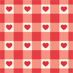 Red Heart Checks Vinyl Table Cover - Americo Vinyl & Fabric